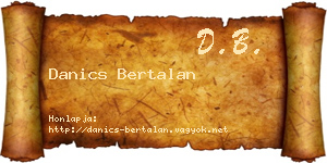Danics Bertalan névjegykártya