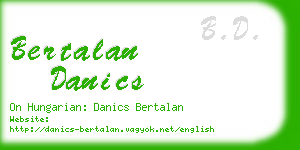 bertalan danics business card